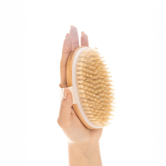 Cepillo de cerdas naturales ovalado exfoliante amigables con el medio ambiente Izana Naturals