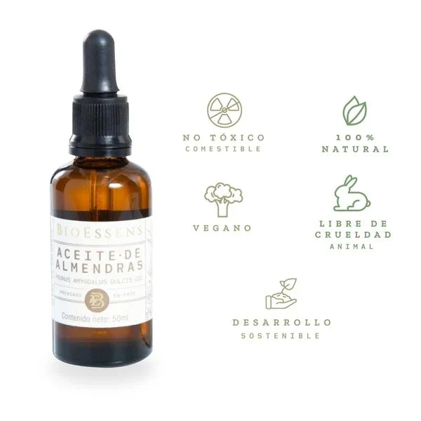 Aceite de almendras para cabello cutículas y pestañas Izana Naturals
